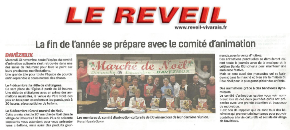 Marché de Noël (article du 17/11/2021)